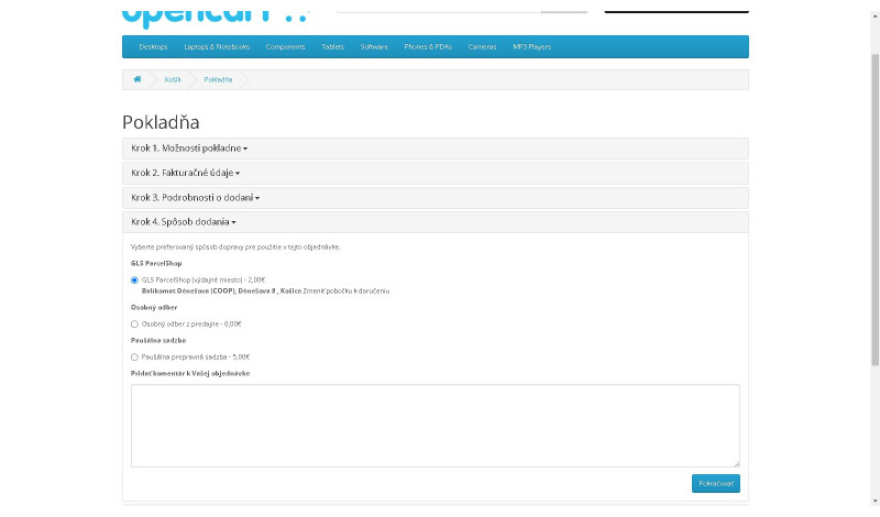 GLS ParcelShop 2.3.x GLS ParcelShop pre OpenCart