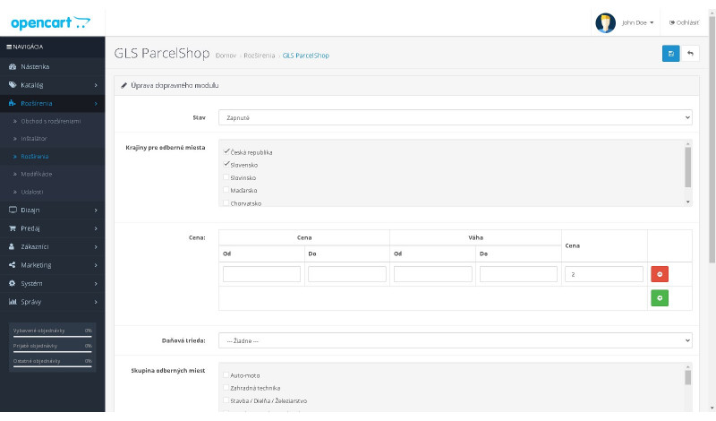 GLS ParcelShop 2.3.x GLS ParcelShop pre OpenCart
